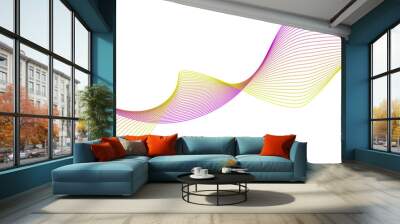 Abstract carve wave line blend red and pink glowing flow dynamic technology digital soundwave minimal isolated. frequency web and noise gradient science futuristic creative texture background. Wall mural