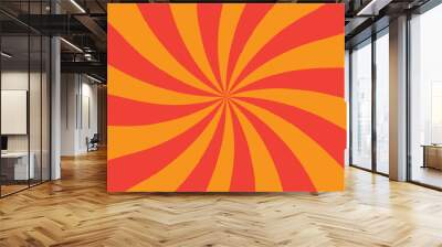 Abstract orange and red retro with sunburst pattern colorful design. Vintage sunrays illustration swirl grunge backdrop line. sun beam vector banner design and comic burst gradient concept pattern. Wall mural