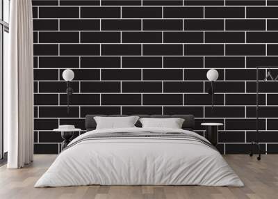 Black brick wall background. Architecture square construction stone block brick wallpaper. seamless building cement concrete wall grunge background.	
 Wall mural