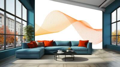 Glowing waveform frequency futuristic energy sound waves technology concept background. Abstract background wave line in vector business texture. Pattern line blend curve flow futuristic background. Wall mural