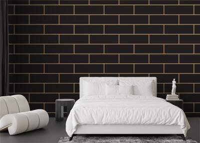 Vector black and grey brick wall background. architecture construction stone block brick wallpaper. seamless building cement concrete wall grunge background.	 Wall mural