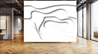 Vector blank 3d landscape white papercut topography geometric element light modern design. creative concept pattern style art wallpaper abstract background. Wall mural