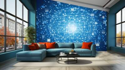 Abstract Digital Network Connection Concept Wall mural