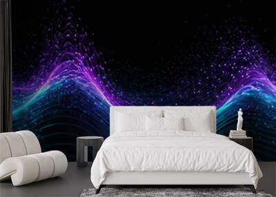 blue energy of realms shining glowing particle effect  Wall mural