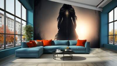 Demon of Darkness - Creature - Magical - Powerful - Fantasy - Stylized - Game Character - Demon Hero – Warrior Wall mural