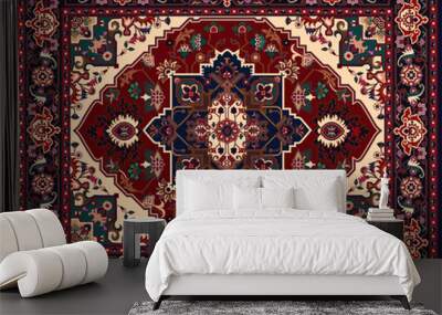 Persian carpet original design, tribal vector texture. Easy to edit and change a few colors by swatch window. Wall mural