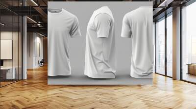 White t-shirt mockup front and back showing different angles of shirt can be used for multipurpose Wall mural