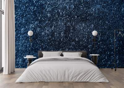 Close up blue carpet texture wallpaper, Blue fabric background Wall mural