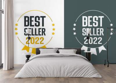 Stock vector Best seller badges icon minimalist simple modern design both color and white Wall mural