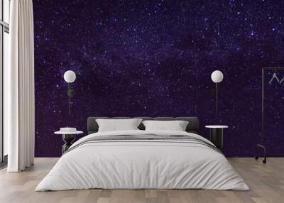 Amazing Panorama blue night sky milky way and star on dark background. Wall mural