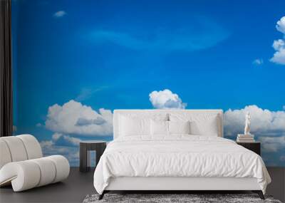 blue sky with clouds.panoramic blue sky background with small clouds. Wall mural