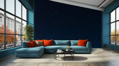 Panorama blue night sky .dark blue sky.starry nigth. Wall mural