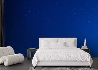 Panorama blue night sky milky way and star on dark background.Universe filled with stars, nebula and galaxy with noise and grain.Photo by long exposure and select white balance Wall mural