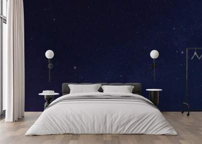 Panorama blue night sky milky way and star on dark background.Universe filled with stars, nebula and galaxy with noise and grain.select white balance.selection focus.amazing. Wall mural