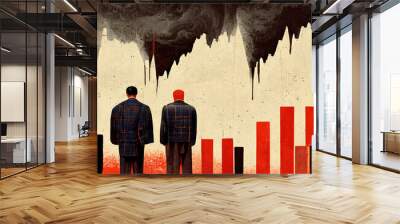 AI generated image. Global economic crisis and recession concept. Wall mural