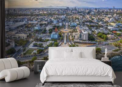 Cityscape of Santo Domingo under the sunlight and a blue sky in the Dominican Republic Wall mural