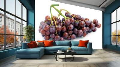 Bunch of green and purple grape fruit isolate on white background, clipping path included. Wall mural