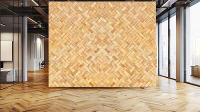 Traditional handcraft woven bamboo texture for banner, weave wood pattern background. Wall mural