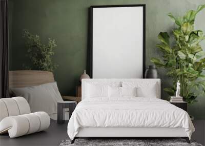 Frame Mockup - Green Background Wall mural