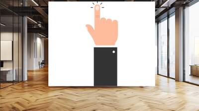 Clicking hand. Tap symbol. Click sign in flat Wall mural