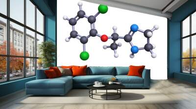 ball-and-stick model of lofexidine - treatment for opioid withdrawal - 3d rendering Wall mural