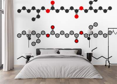 Bis(2-ethylhexyl) adipate (DEHA, diisooctyl adipate) plasticizer molecule Wall mural