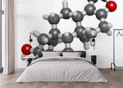 Cafestol coffee molecule. 3D rendering. Wall mural