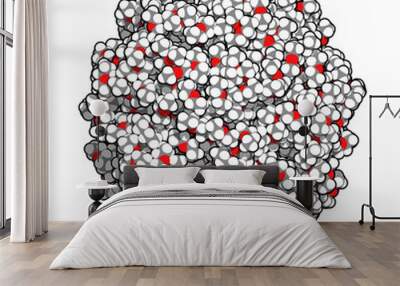 Diethylether (ether, ethoxyethane, Et2O) molecules, liquid spher Wall mural