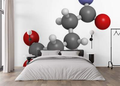 Glutamine (Gln, Q) amino acid, molecular model. Wall mural