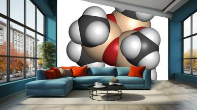 Hexamethylcyclotrisiloxane (D3) cyclic organosilicon molecule. 3D rendering. Wall mural