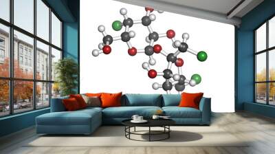 sucralose artificial sweetener, molecular model Wall mural