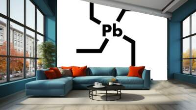 Tetraethyllead gasoline octane booster molecule. Neurotoxic organolead compound. Skeletal formula. Wall mural