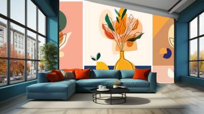 Abstract colorful vector illustrations. Abstract compositions, designs for posters  Wall mural