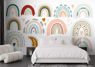 Pastel stylish trendy rainbows vector illustrations	 Wall mural