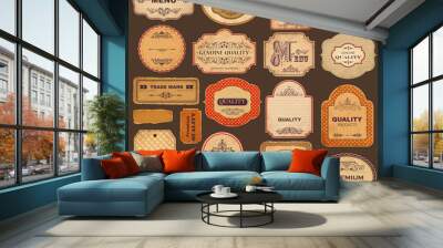 Vector collection: vintage and retro labels Wall mural