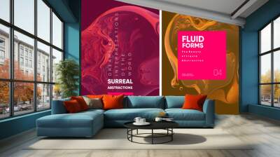 Abstract art design. Posters and musical covers, prints. Typography design and vectorized 3D illustrations on the background. Wall mural