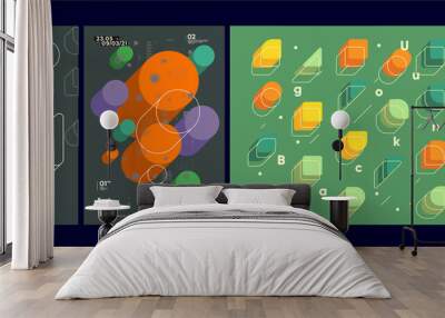 abstract geometric background. simple shapes with trendy pattern. vector illustration. trendy backgr Wall mural