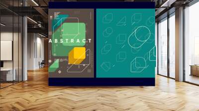 Abstract geometric background. Simple shapes with trendy pattern. Vector illustration. Trendy backgrounds for poster, landing page, banner and packaging. Wall mural