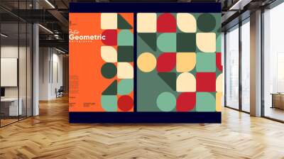 Abstract geometric background. Simple shapes with trendy pattern. Vector illustration. Trendy backgrounds for poster, landing page, banner and packaging. Wall mural