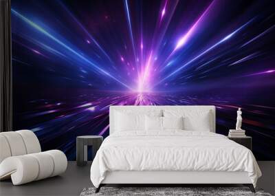 Abstract futuristic technology background with blue and purple gradient rays. Wall mural