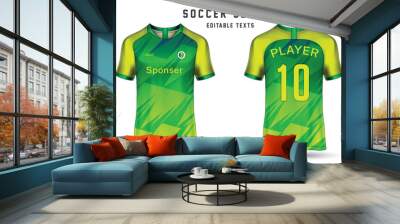 Sublimation soccer, colorful jersey template. Sportst-shirt design for cricket, football, gaming jersey. Wall mural