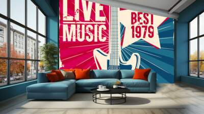 abstract background with guitar Wall mural