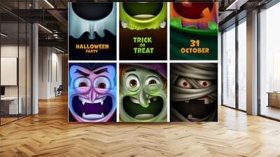 halloween monsters set Wall mural