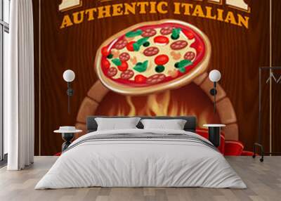 pizza menu design Wall mural