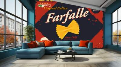 set of vintage advertising posters for pasta Wall mural