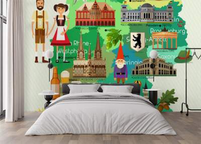 Germany Travel Map. Wall mural