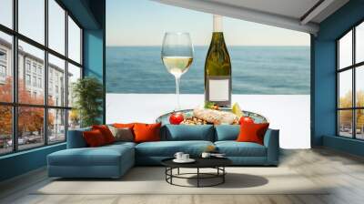 Dish with fish and wine Wall mural