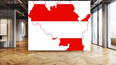 Simple vector administrative flag map of the Czech regional capital city of Brno, Czech Republic Wall mural