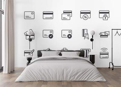 Credit Card Icons Set Wall mural