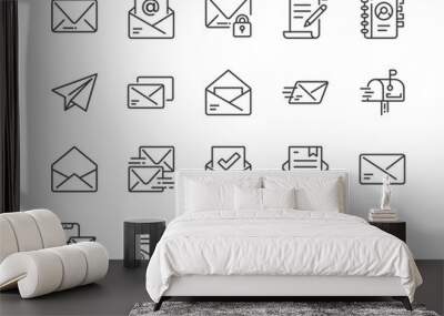 Simple Set of Mail Line Icon. Editable Stroke Wall mural